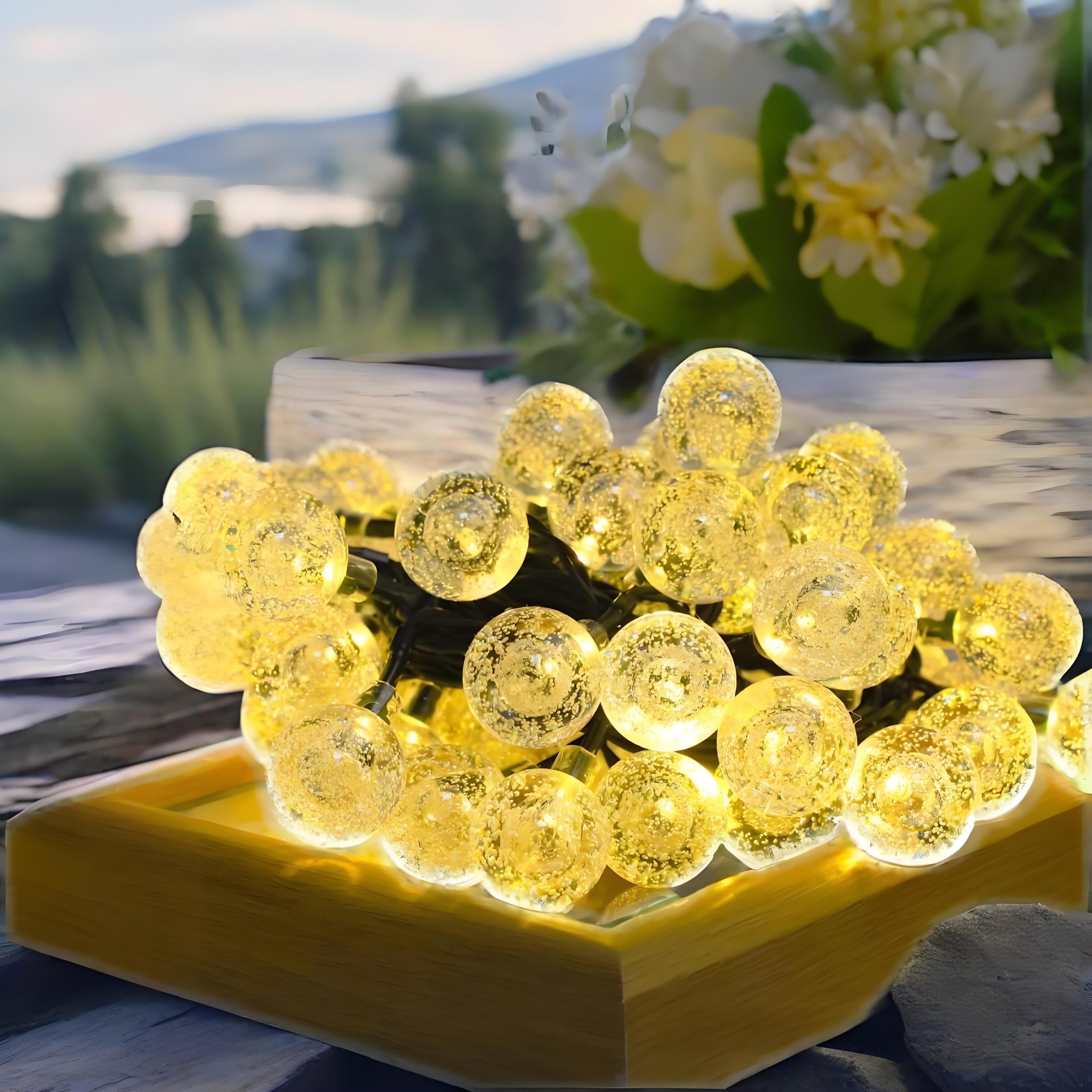 bubble ball string light warm