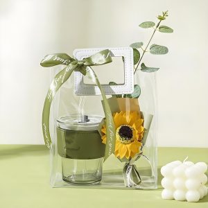 bamboo cup with sun flowe