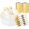 gold rim tableware