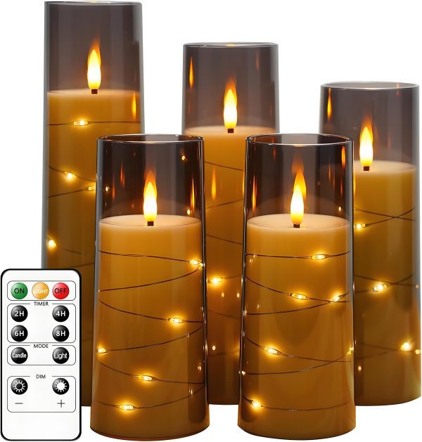 led candles grey