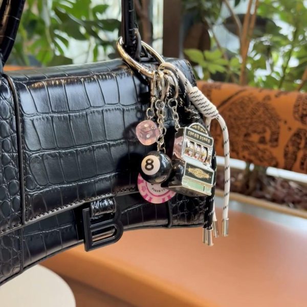 Lucky Black Eight Chip Dice Pendant
