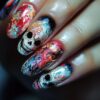 Fashion Halloween Skull Gold Foil Press On Nails,
