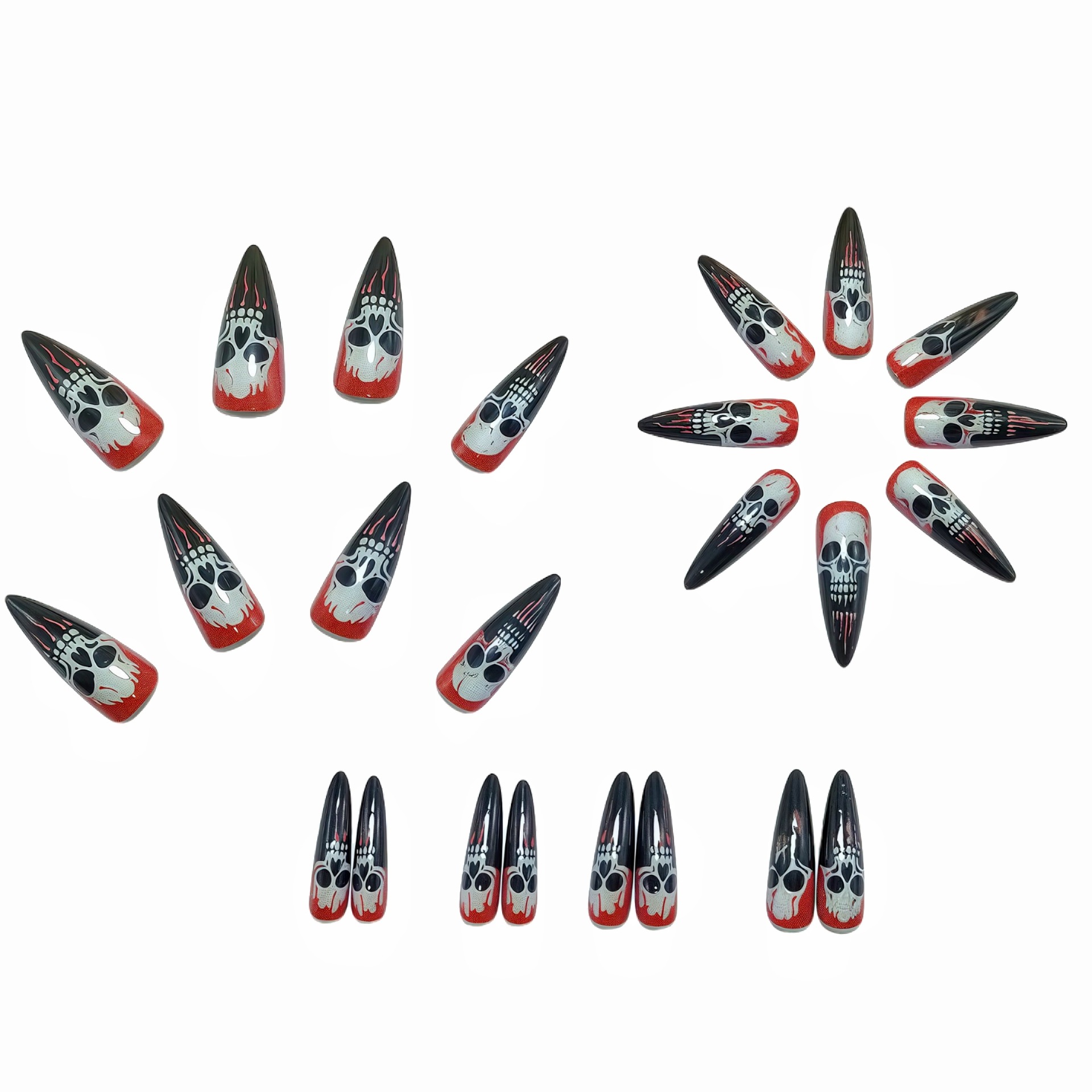 Halloween Almond Shaped Fake Nails
