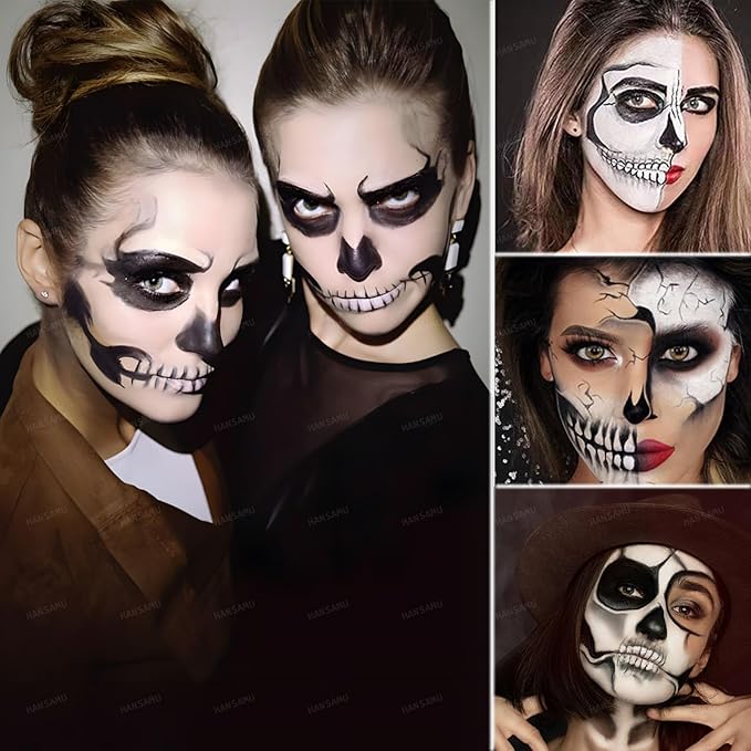 Halloween Black And White Face Paint