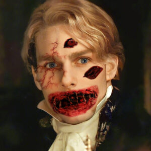 Horror Face Tattoos, Big Mouth Crack Tattoo Stickers