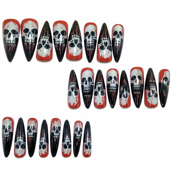 Skull Design Fake Nails