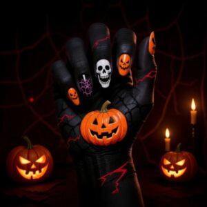 Skull Pumpkin Nail Set