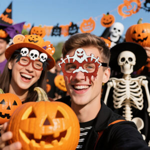 Pumpkin Bat Skull Party Glasses