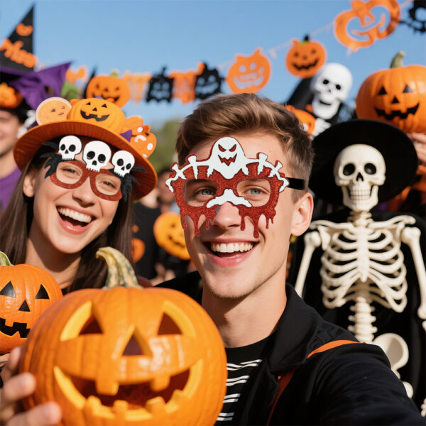Pumpkin Bat Skull Party Glasses