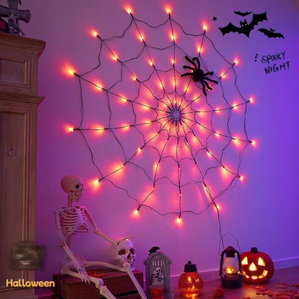 Halloween Decorations Spider Web Lights