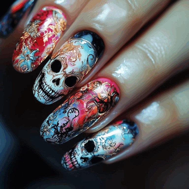 skeleton nail stickers