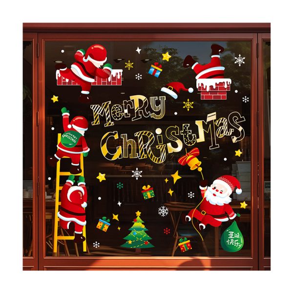 Charming Cartoon Santa Christmas Window Sticker