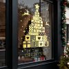 Radiant Golden Christmas Gift Window Sticker