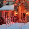 Solar Candy Cane Led Stake Lights For Christmas