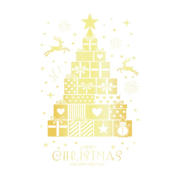 Golden Gift Window Sticker