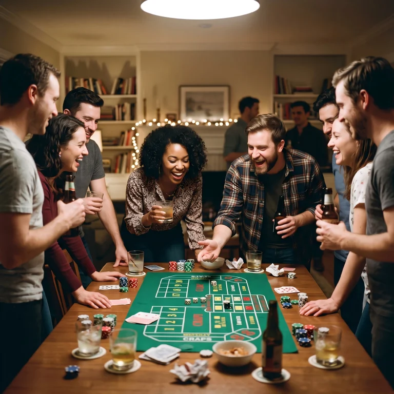Friends Enjoying A Home Casino Game Night