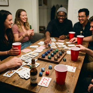 Friends Enjoying Reusable Party Games For Adults