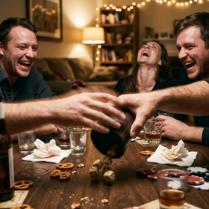 Friends Laughing After A Successful Bluff