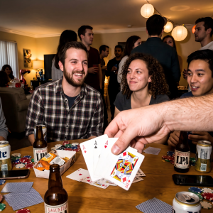 Friends Playing Skull Bluffing Game
