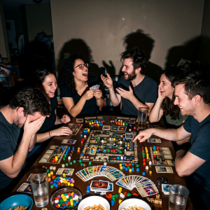 Group Enjoying A Deception Board Game