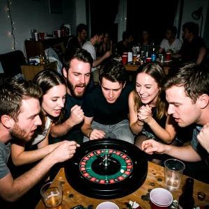 Guests Reacting To A Spinning Roulette Wheel