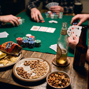 Poker Night Snacks And Drinks Setup