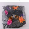 Gothic Halloween Wreath With Black Leaves And Orange Flowers