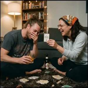 Card Based Drinking Game On A Rug