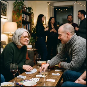 Friends Enjoying Adult Party Games For Home In A Cozy Living Room