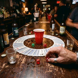 Group Drinking Games Setup For An Adult Party