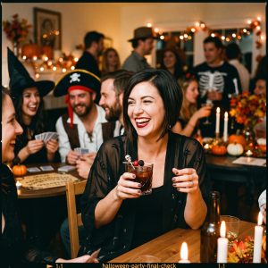 Halloween Party Host Enjoying Party