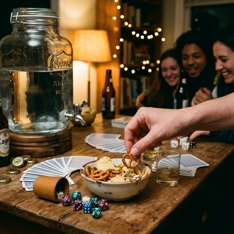 Hydration And Snack Station For A Home Game Night