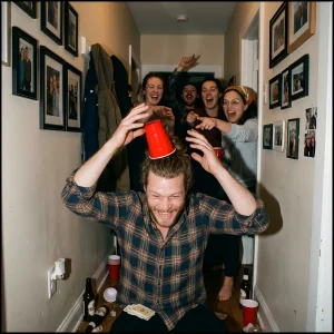 Physical Challenge During A Home Drinking Game