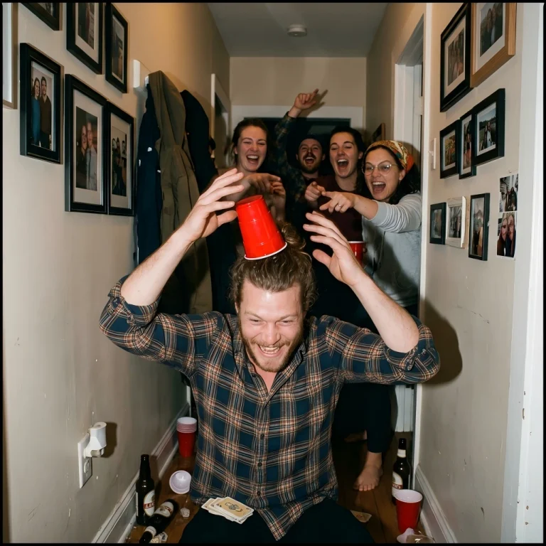 Physical Challenge During A Home Drinking Game