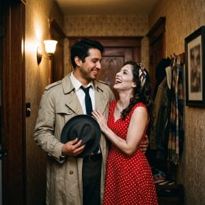 Couple Wearing Complementary Halloween Costumes