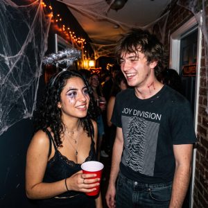 Friends Wearing Halloween Costumes
