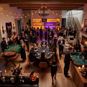 Halloween Casino Game Night Setup